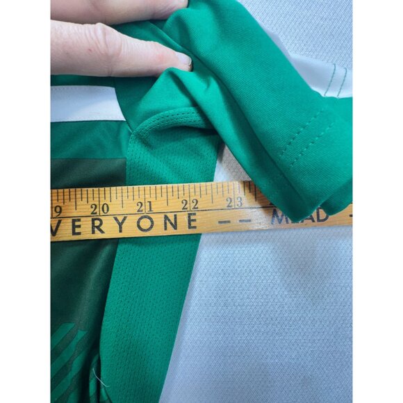 Puma Mens DryCell Soccer T-Shirt Size XL Green Striped Sportswear Short Sleeve - Picture 10 of 12